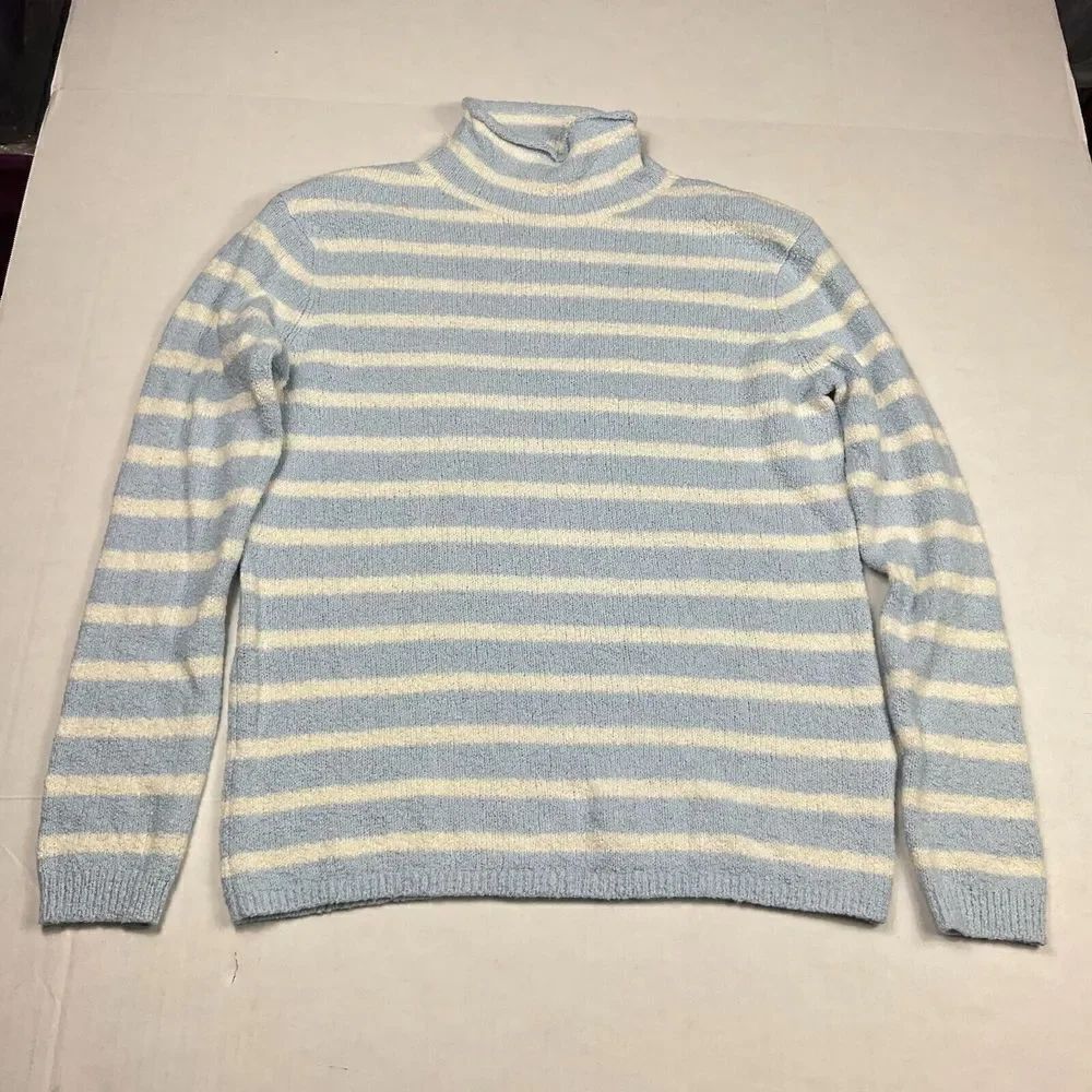 J.Crew Womens Turtleneck Sweater Striped Cozy Knit Long Sleeve Pullover XS